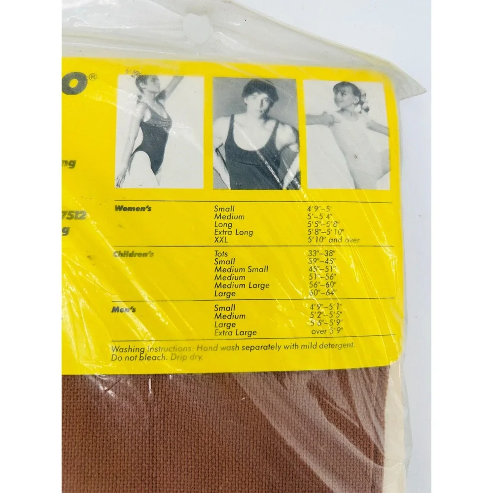 Vintage Children's Large Dance Tights Tan Black